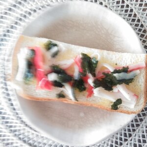 カニカマコーン海苔チーズトースト☆